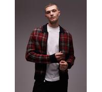 AllSaints - Nettle - Cardigan a quadri neri e rossi-Rosso XS