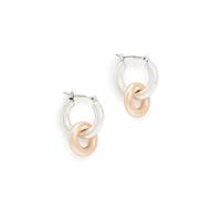 AllSaints orecchini Huggies a doppio anello da uomo, orecchini pendenti, gioielli maschili, accessori moderni e raffinati con doppia placcatura bicolore