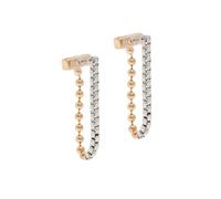 AllSaints orecchini Mixed Chain, gioielli pendenti bicolore fronte-retro, accessori moda moderni, chiusura a perno, in ottone