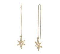 AllSaints orecchini pendenti Starburst Threader, catene con dettaglio a stella e perla, accessori moda femminili, realizzati in ottone, oro