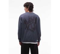 AllSaints - Orlando - Felpa girocollo blu slavato 34-36