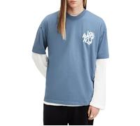 AllSaints Orlando Ss Crew Damson Blue Taglia: L | T-shirt stampate Outlet | Uomo | Blu