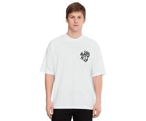 AllSaints Orlando SS Crew Uomo, Bianco Ashen, XL