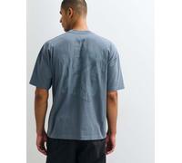 AllSaints Orlando T-shirt in cotone a maniche corte con logo grafico e stampa sul retro azzurro chiaro-Blu 2XL