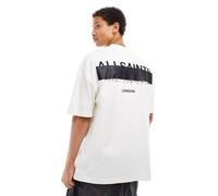 AllSaints - Redact - T-shirt oversize bianca con logo ricamato-Bianco 2XL