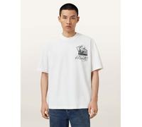AllSaints - Reel - T-shirt bianca con grafica-Bianco 2XL