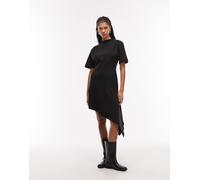 AllSaints - Rosa - Vestito corto asimmetrico a maniche corte nero 40