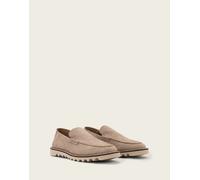AllSaints - Slix - Mocassini marroni in pelle scamosciata-Marrone 44