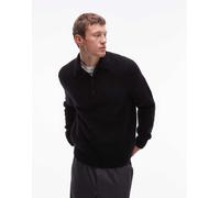AllSaints - Sonny - Polo a maniche lunghe in maglia nera-Nero XL
