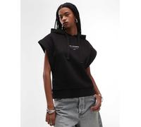 Allsaints - Sorri - Felpa con cappuccio nera a maniche corte-Nero 34-36