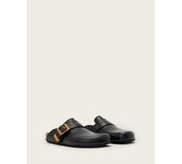 AllSaints - Staffa - Sabot in pelle neri con fibbia-Nero 36
