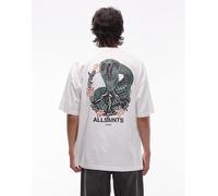 AllSaints - T-shirt bianca con stampa di serpente-Bianco 2XL