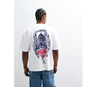 AllSaints T-shirt in cotone a maniche corte con logo grafico e stampa sul retro bianca-Bianco 2XL