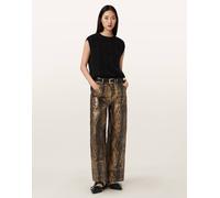 AllSaints - Tay - Jeans metallizzati pitonati oro e marrone W29