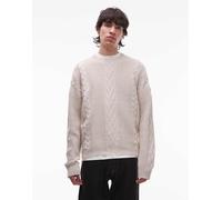 AllSaints - Tenter - Maglione girocollo lavorato a trecce color crema-Bianco 48