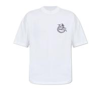 AllSaints - Terra - T-shirt bianca con logo e stampa sul retro-Bianco M