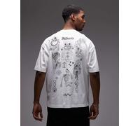AllSaints - Terra - T-shirt bianca con logo e stampa sul retro-Bianco M