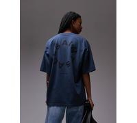 AllSaints - Tierra - T-shirt oversize blu XL