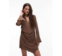 AllSaints - Tira - Vestito camicia corto marrone 38