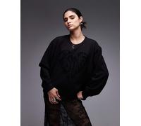 AllSaints - Trip Piper - Felpa nera-Nero 46