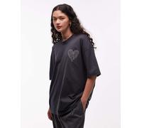 AllSaints - Trip - T-shirt grigia con stampa del logo-Nero 2XL