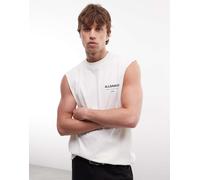 AllSaints - Underground - Canotta senza maniche bianca con stampa del logo sul retro-Bianco S
