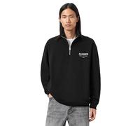 AllSaints Underground Half Zip Pullover, Nero Corvino, XS Mens