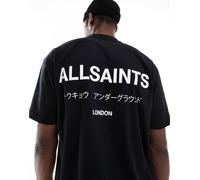 AllSaints - Underground - T-shirt oversize nera-Nero S