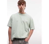 AllSaints - Underground - T-shirt verde chiaro con logo e stampa sul retro 2XL