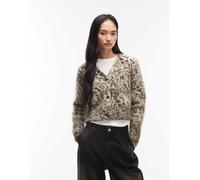 AllSaints - Wick Amur - Cardigan beige con stampa animalier-Verde 46