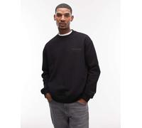 AllSaints - Xander - Felpa girocollo con logo nero corvino XL