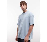 AllSaints - Xander - T-shirt a maniche corte blu chiaro con logo L