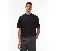 AllSaints - Xander - T-shirt nera con logo floccato-Nero XS