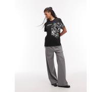 AllSaints - Zaya - T-shirt boyfriend a maniche corte nera con grafica-Nero 34-36