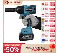 ALLSOME chiave a percussione 21V chiave dinamometrica elettrica a batteria senza spazzole presa agli ioni di litio utensile elettrico per riparazione domestica
