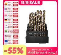 ALLSOME M42 HSS Set di punte elicoidali con testa a 3 bordi Punta da trapano al cobalto alto al 8% per la perforazione di metalli in legno in acciaio inossidabile