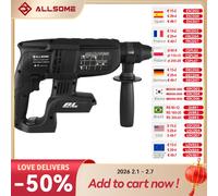 Allsome Trapano a percussione elettrico Martello rotante Martello a batteria senza spazzole Trapano elettrico per batteria al litio Makita 18V
