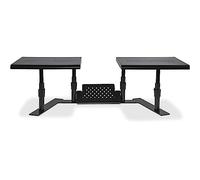 Allsop 31883 Metal Art ErgoTwin - Supporto per monitor regolabile in altezza, con supporto integrato per cellulare/tablet, supporta monitor fino a 24 pollici (nero perla)