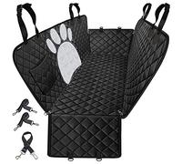 ALLSOPETS Coprisedile Auto per Cani Impermeabile e Antiscivolo - Protezione Sedile Posteriore con Finestra a Rete, Tasche Portaoggetti per Auto, SUV e Camion (Nero Antracite)