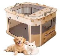 ALLSOPETS Recinto per Cani da Interno Pieghevole, Anche per Esterno, Box Traspir