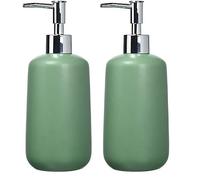 Allstar Dispenser di Sapone Olinda Verde, Ceramica, 7 cm (Confezione da 2)