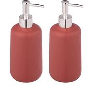 Allstar Seifenspender Olinda Rot Dispenser di Sapone, Ceramica, Rosso, 7 cm (Confezione da 2)