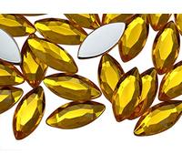 Allstarco 10 x 5 mm, color miele, JG38, con retro piatto, in acrilico, strass marquise per la realizzazione di biglietti, decorazioni a occhio di cavallo, 13/162,6 x 7/16 cm, 75 pezzi