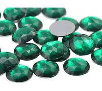 Allstarco 11mm Flat Back Round Acrylic Rhinestones Plastic Gems for Jewelry Making Costume Jewels Cosplay Embelishments - 75 Pieces (Green Emerald .MD)