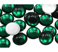 Allstarco 15 mm verde smeraldo H106 cabochon retro piatto, in acrilico di alta qualità Pro grade - 30 pezzi