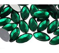 Allstarco 15 x 7 mm verde smeraldo .MD Navette strass acrilici con retro piatto, gemme marquise per artigianato, occhio di cavallo, costumi, decorazioni, creazione di gioielli, gioielli per cosplay,