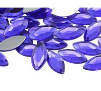 Allstarco 15x7mm Purple Violet .VT Navette Flat Back Acrylic Rhinestones Marquise Gems for Crafts Horse Eye Costume Embelishments Card Making Jewels Jewelry Making Cosplay Jewels 40 Pieces