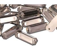 Allstarco 19x7mm Crystal Clear CH38 Flat Back Sew On Rectangle Baguette Beads Acrylic Rhinestones Sewing Plastic Gems with Holes for Jewelry, Clothes Embelishments, Shoes, Cosplay Crafts 50 PCS