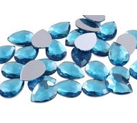 Allstarco 25 x 18 mm blu acqua H109 strass a goccia in acrilico con retro piatto, gemme in plastica per la creazione di gioielli, costumi, cosplay, biglietti, decorazioni, artigianato, 20 pezzi