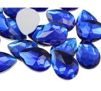 Allstarco 25 x 18 mm blu zaffiro H104 piatto di pietre preziose a goccia, alta qualità Pro grade - 20 pezzi